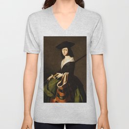 Saint Marina, 1640-1650 by Francisco de Zurbaran V Neck T Shirt