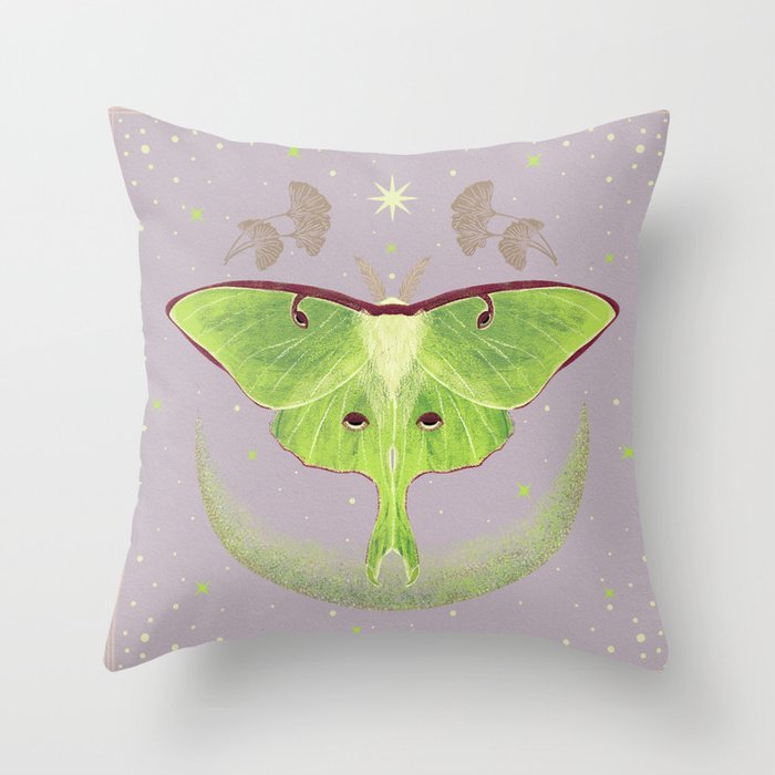 luna moth Throw Pillow