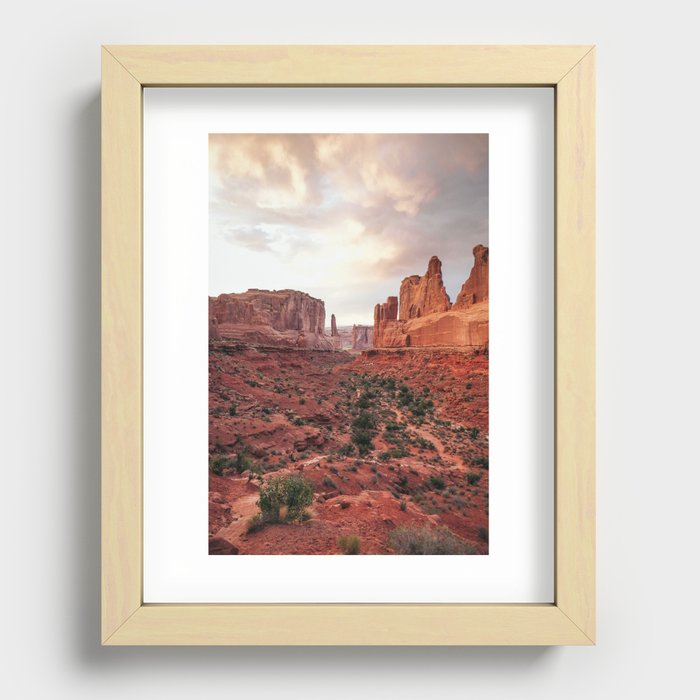 Fire Red Rock Formations in Utah Recessed Framed Print