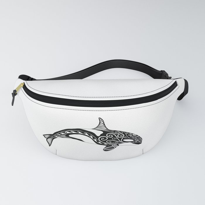 Orca - Hand drawn black and white Fanny Pack