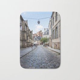 Cobblestoned street in historic centre of Rennes, France Bath Mat | Typical, Cobblestone, Street, Village, France, Cobblestoned, Building, Brittany, Landmark, Sky 