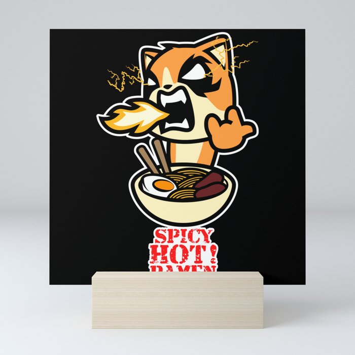 Spicy Ramen Cat Mini Art Print