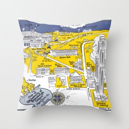 PITTSBURGH University map PENNSYLVANIA  dorm decor Throw Pillow