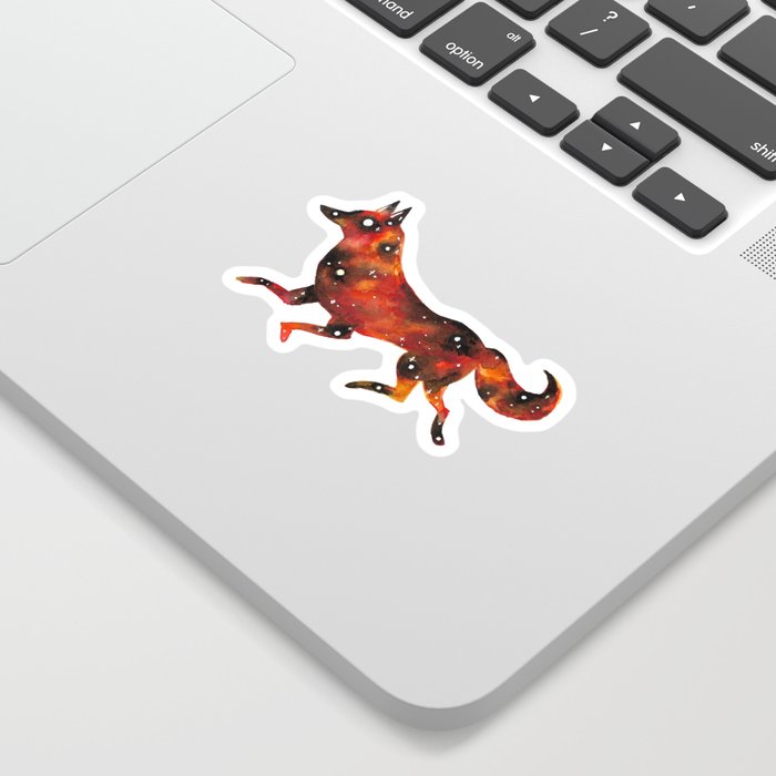 Fiery Space Dog Sticker