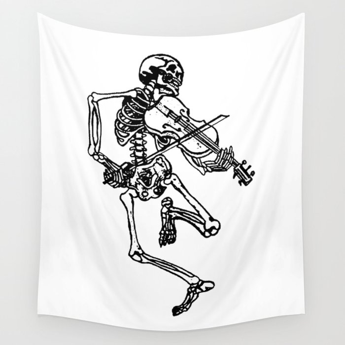 Skeleton Playing Violin Wall Tapestry