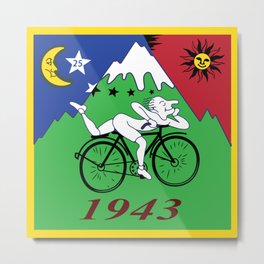 Bicycle Day 1943 Albert Hofmann LSD Metal Print | Psychedelic, 1943, Graphicdesign, Hofmannbikeride, Drug, Bicycleday, Lsd, Alberthofmann, Trippylysergic, Acidkunst 