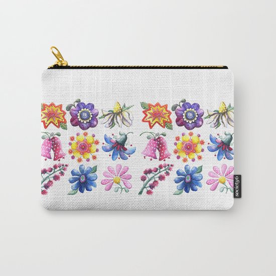 Pretty Flowers All in a Row Carry-All Pouch