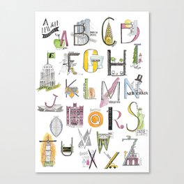 A New York Alphabet Canvas Print