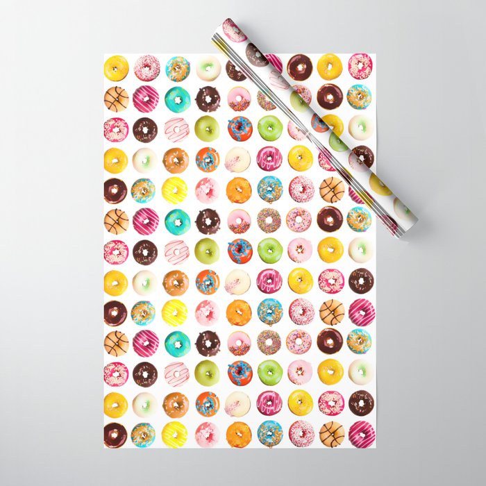 Funny Pattern With Juicy And Tasty Donuts Wrapping Paper