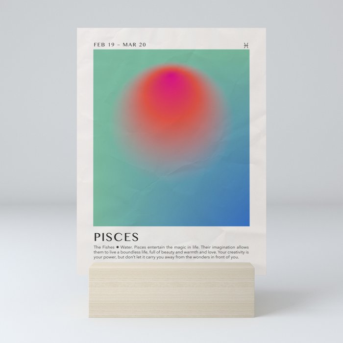 Pisces Astrology Zodiac Aura Gradient Art Print Mini Art Print