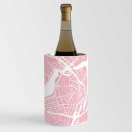 Boston, Massachusetts, City Map - Pink Wine Chiller