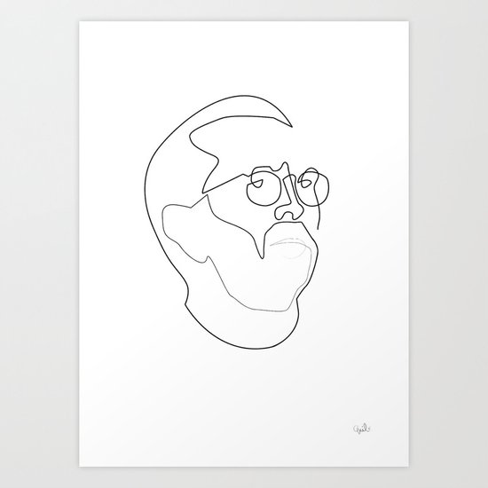 One line Eric Clapton Art Print