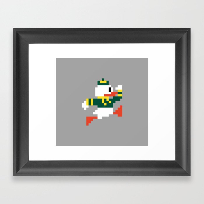 8bit Duck Mascot Framed Art Print