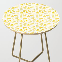 Yellow Summer Beach Elements Pattern Side Table