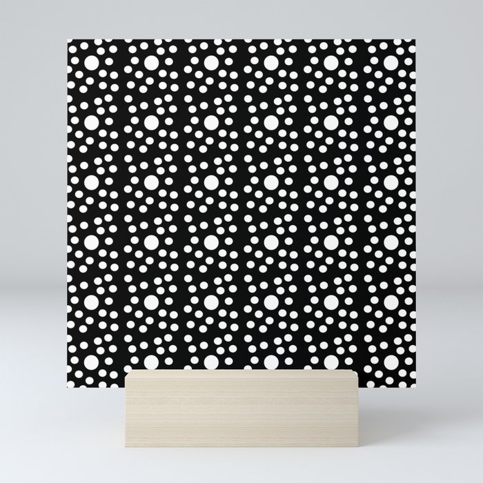 new polka dot 6 -black and white Mini Art Print