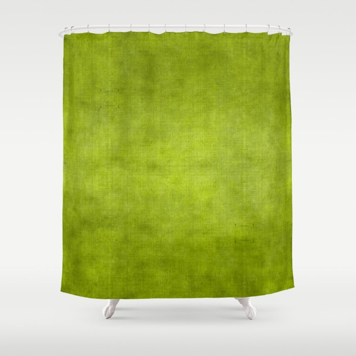 "Summer Fresh Green Garden Burlap Texture" Shower Curtain