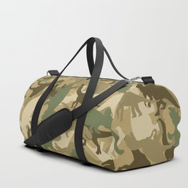 Camouflage Dinosaur Print Olive Green Khaki Tan Duffle Bag