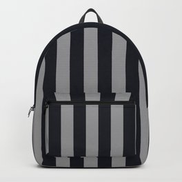 Vertical Stripes Black & Cool Gray Backpack | People, Vintage, Pattern, Graphic Design 