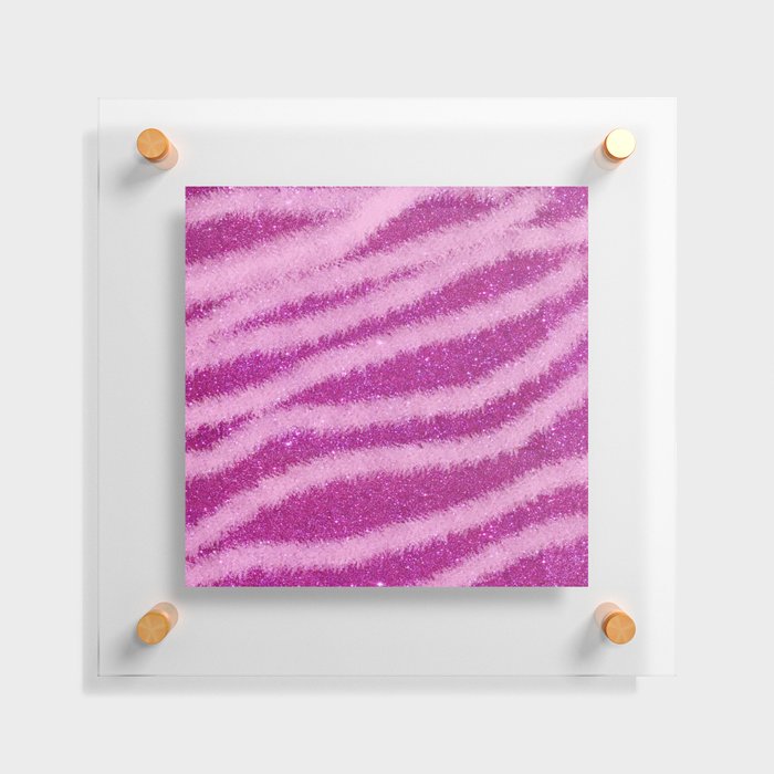 Light Purple Glitter Zebra Magic Collection Floating Acrylic Print