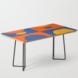 Abstract Minimal Art Orange Blue Yellow Shapes Coffee Table