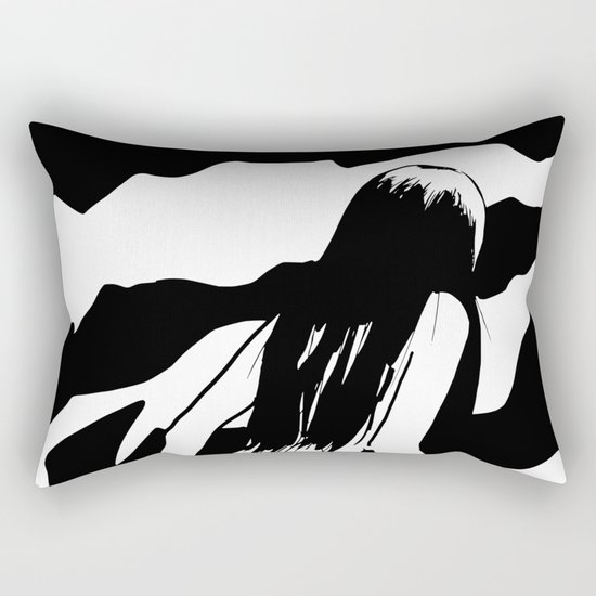 Nude ascending cliff Rectangular Pillow