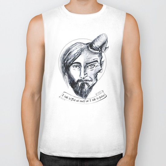 God and Satan Biker Tank