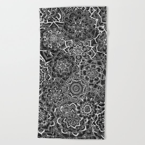 Delicate Lace Mandala Pattern Beach Towel