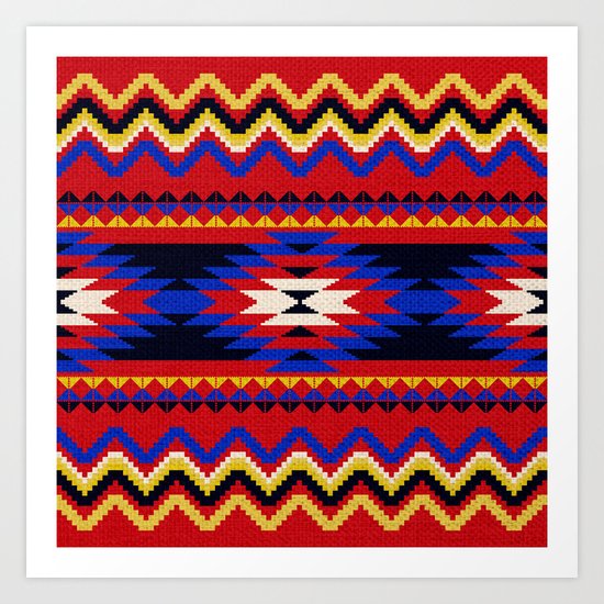 Aztec pattern Art Print