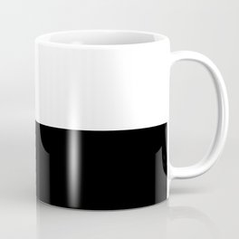 Abstract Black and White Horizon Color Block Coffee Mug | Painting, Geometric, Drawing, Retro, Shapes, White, Minimalist, Minimalistic, Black And White, Vector 