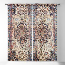 Antique Tabriz Rug Print With Abrashed Field Blackout Curtain