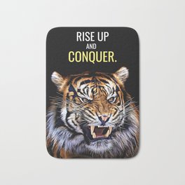 Rise up and Conquer Bath Mat | Angrytiger, Goals, Dedication, Fighter, Grind, Graphicdesign, Riseup, Motivation, Conqueror, Hustle 