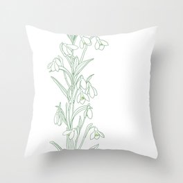Elegant Snowdrops - vertical  Throw Pillow