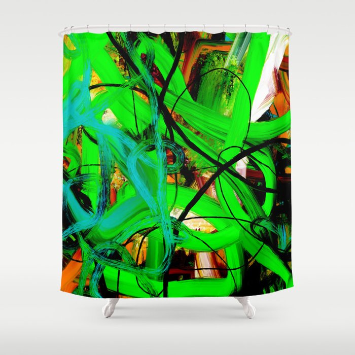 Abstract expressionist painting. Contemporary Art.  Shower Curtain