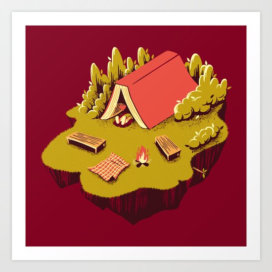 The Best Vacation Reading Book Camping Art Print