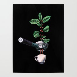 Coffee Plant Design Espresso Barista Poster