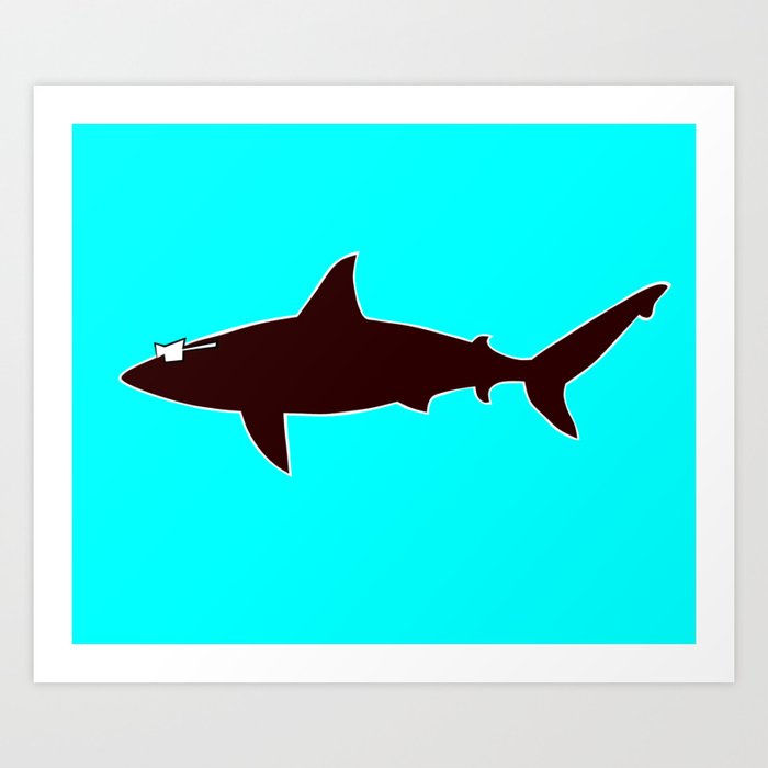 cool shark with sunglasses art print by kookyphotography society6