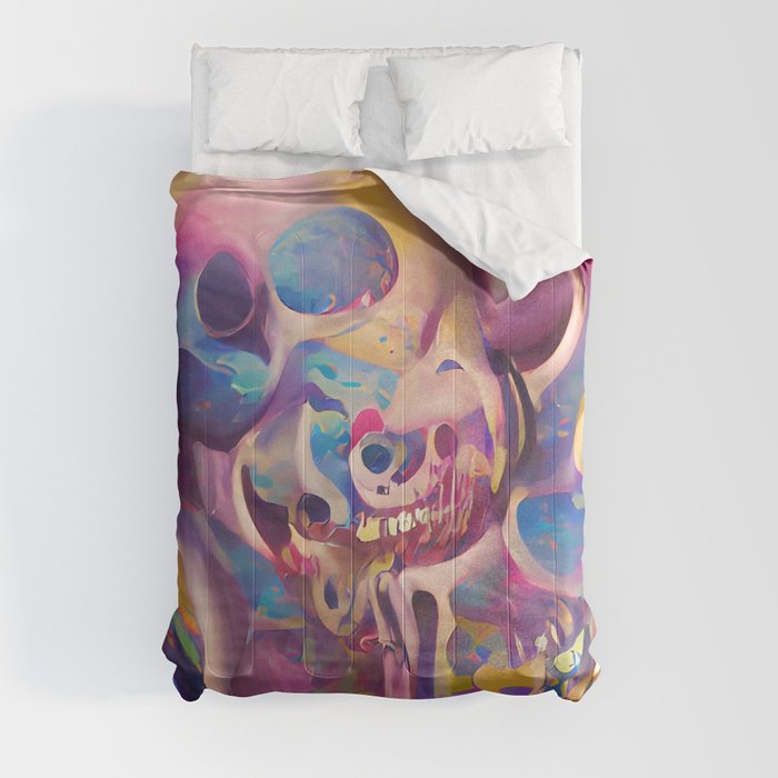 Psychedelic Skulls Comforter