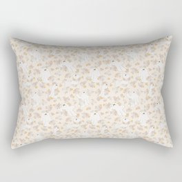 Ditsy flowers and cute ghosts - peach Rectangular Pillow