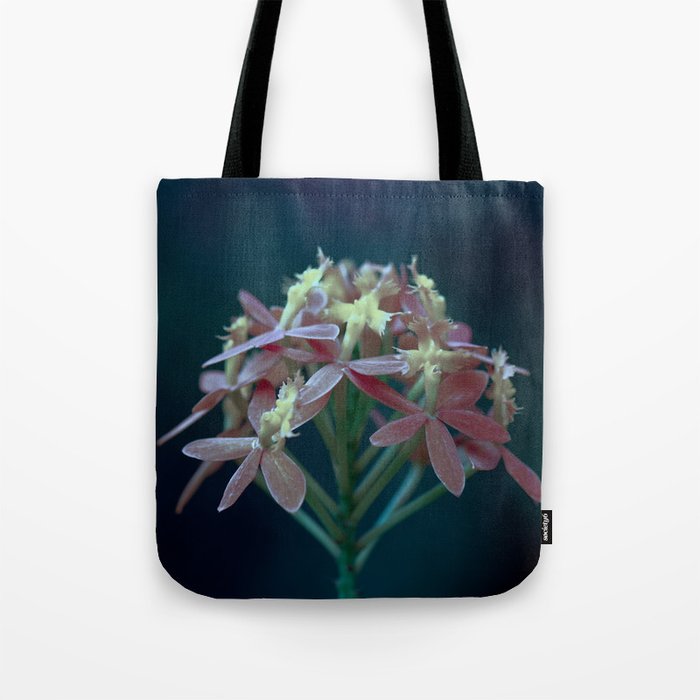 Moody Vibe With Blue Tint Orchid Flower Tote Bag
