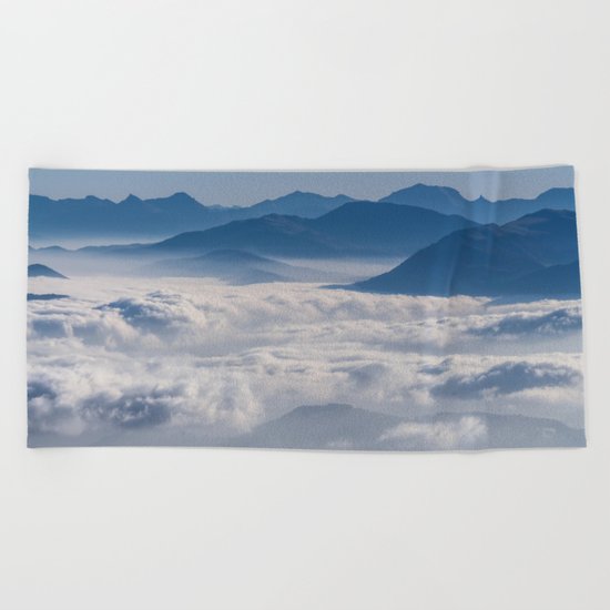 Follow me into the clouds #plane #air Beach Towel