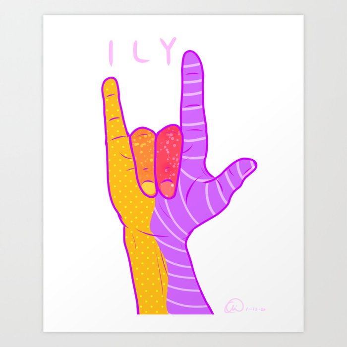  ILY ASL ART Art Print