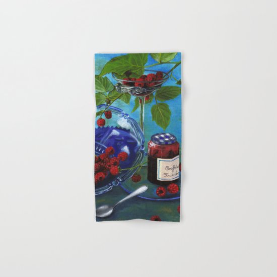 Still-life with raspberries Hand & Bath Towel
