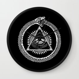 Ouroboros Occult Masonic Eye Providence Illuminati Wall Clock