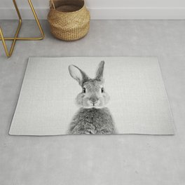 Rabbit - Black & White Area & Throw Rug