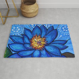 Voice: Throat Chakra Blue Lotus Meditation Area & Throw Rug