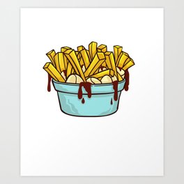 Poutine Fries Gift Canadian Food Recipe Art Print | Drawing, Funny, Recipe, Quebec, Gift, Gravy, Gifts, Travel, Lovers, Present 