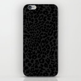 Goth Black Leopard Animal Print iPhone Skin