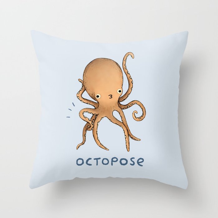 Octopose Throw Pillow