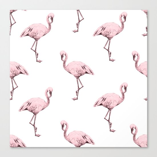 Simply Pink Flamingo in Pink Flamingo Canvas Print