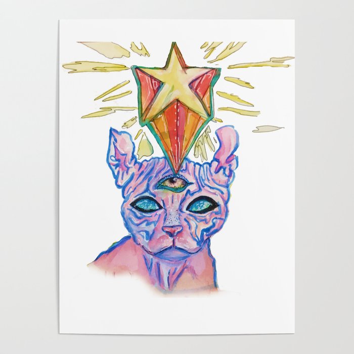 Psychic Cat Poster
